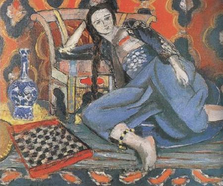 Henri Matisse Odalisque with a Moorish Chair (Odalisque in Grey with Chessboard) (mk35) oil painting image